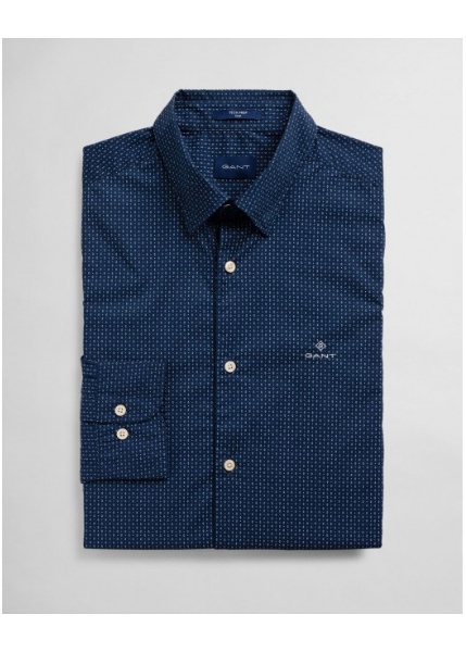 Gant_camisa_azul_c._pintas_slim_fit