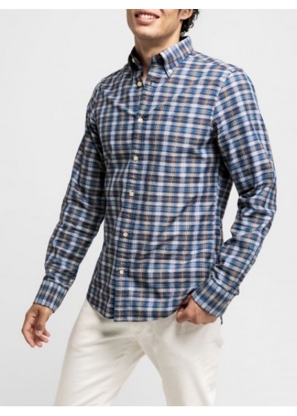 Gant_camisa_xadrez_indigio